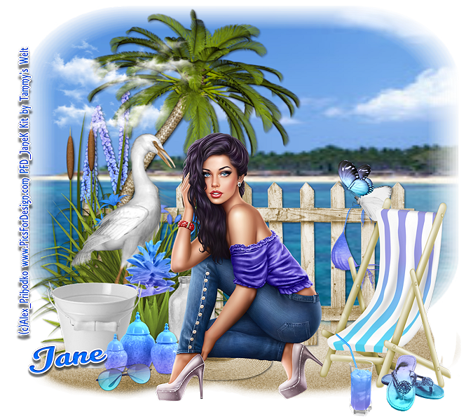 Brunette on the Beach - Jane