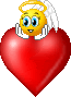 smiley angel with red heart