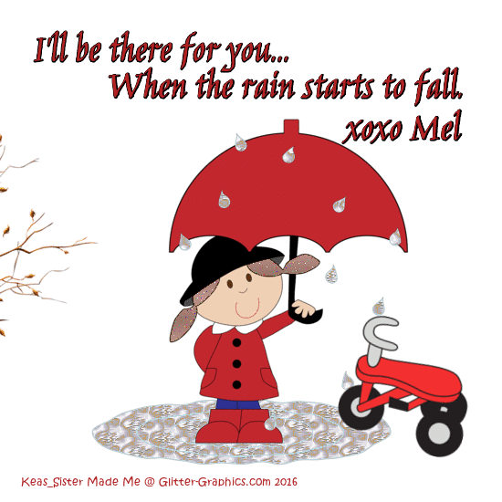 Mel - Girl With Umbrella - Tricycle - Rain - Tree