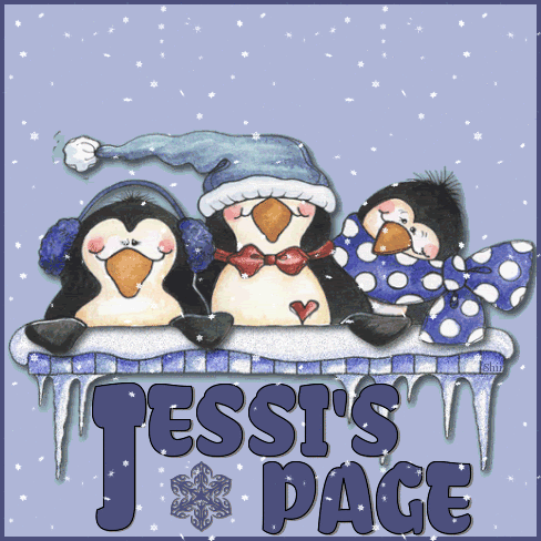 Snowfall on the Penguins.. saying "JESSI'S PAGE"