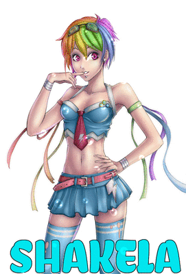 Rainbow Girl with animated bubbles for Shakela