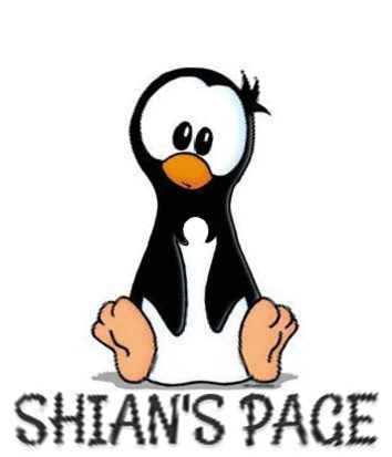 Animated Penguin saying " SHIAN'S PAGE"