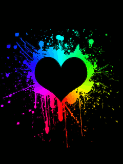Black Heart With Neon Paint Splitter