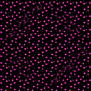Pink hearts on black seamless bg