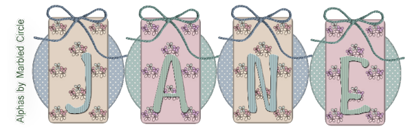 Flowers two toned name - Jane
