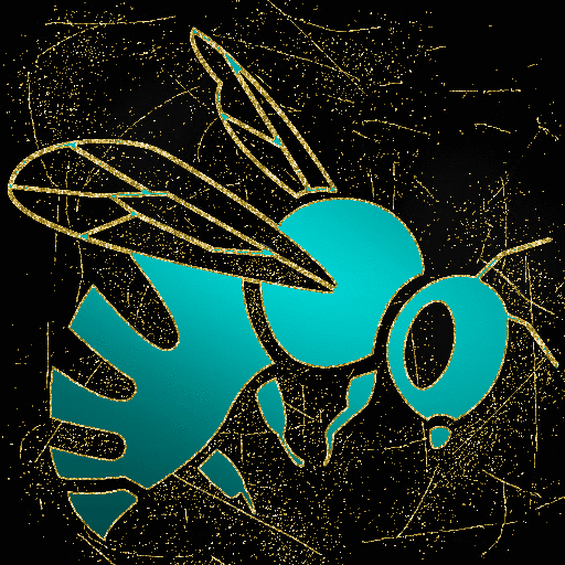 bee teal gold