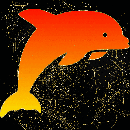 dolphin sunset gold