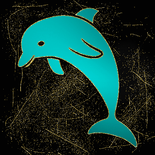 Dolphin teal gold