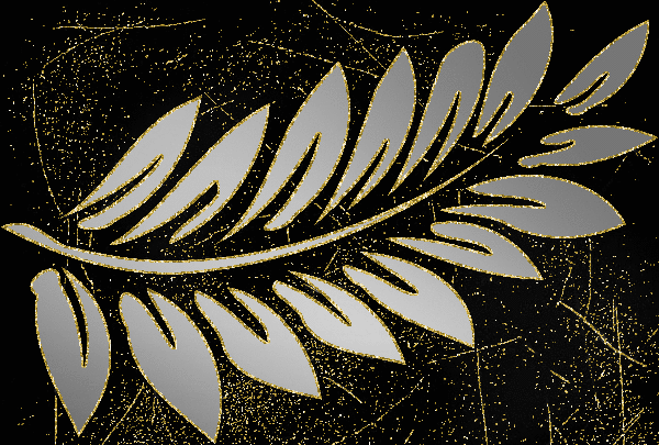 fern leaves silver gold