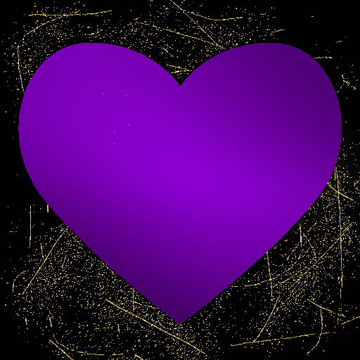 heart purple gold