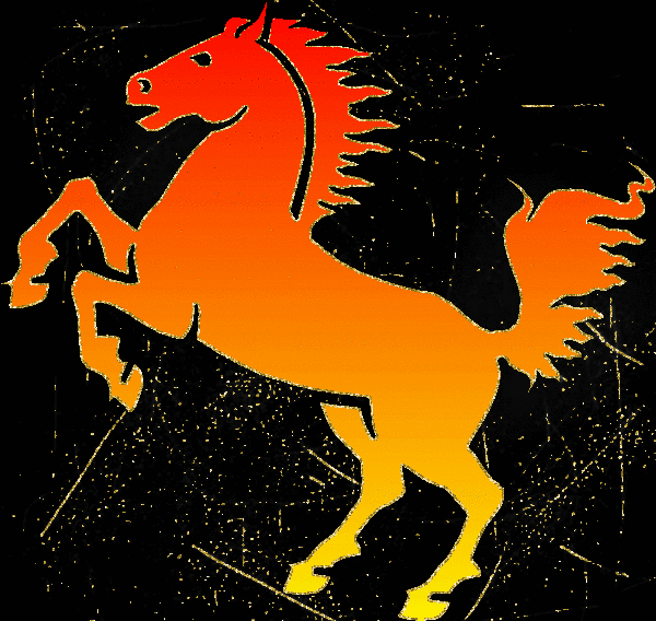 horse sunset gold