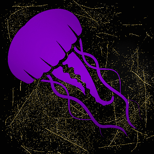 jellyfish purple gold