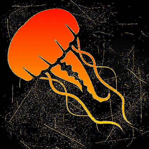 jellysfish sunset gold