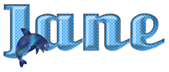 Blue name with dolphin - Jane