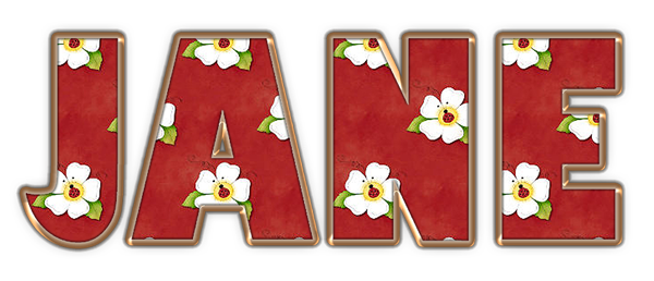 Red with flowers - Jane