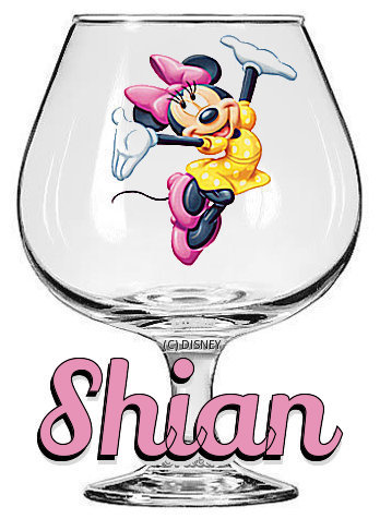 Shian's Minnie Mouse, ANIMALS, CUTE, WINE GLASS