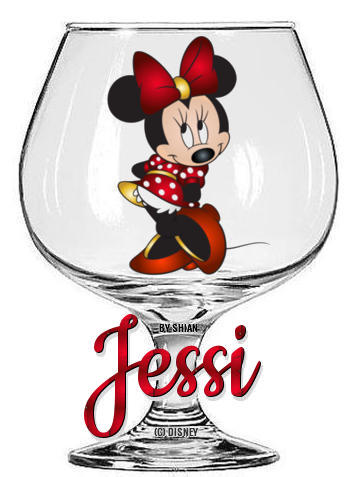 Jessi's Minnie Mouse in a glass