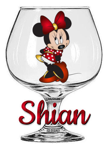 Shian's Minnie Mouse, ANIMALS, CUTE, WINE GLASS