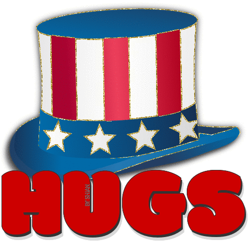 HUGS, PATRIOTIC, HAT, INDEPENDENCE DAY