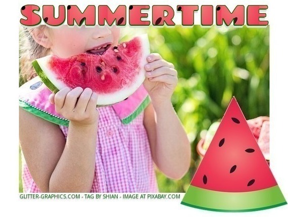 SUMMERTIME, WATERMELON, SEASONS, TEXT, CUTE