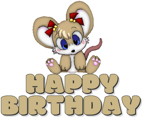 HAPPY BIRTHDAY, ANIMALS, MOUSE, TEXT
