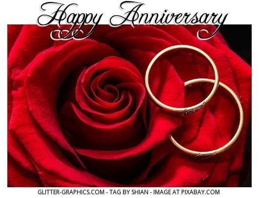 HAPPY ANNIVERSARY, ROSE, RINGS, LOVE