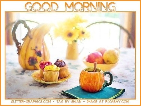 GOOD MORNING, FALL, HOLIDAYS, APPLE CIDER, TEXT