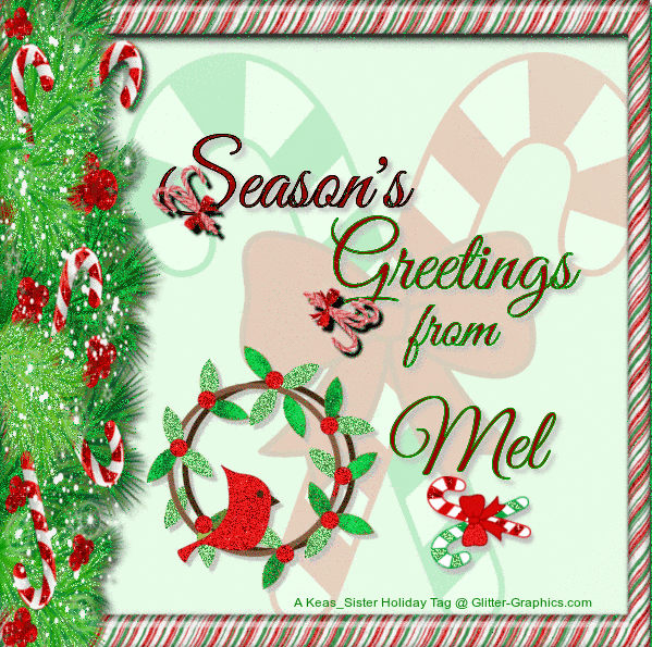 Mel - Season's Greetings - Candy Canes - Greenery