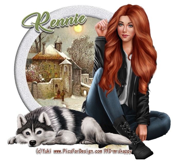 WOMAN WITH DOG - RENNIE