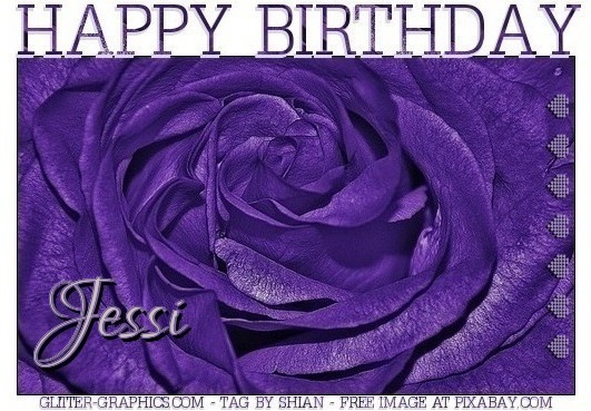 HAPPY BIRTHDAY JESSI, ROSE, PURPLE, TEXT