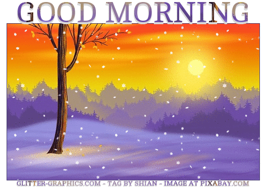 GOOD MORNING, SNOWING, NATURE, TEXT