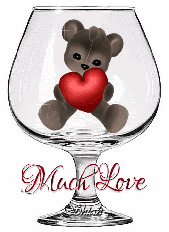 Much Love, GLITTER, TEDDY BEAR, TEXT