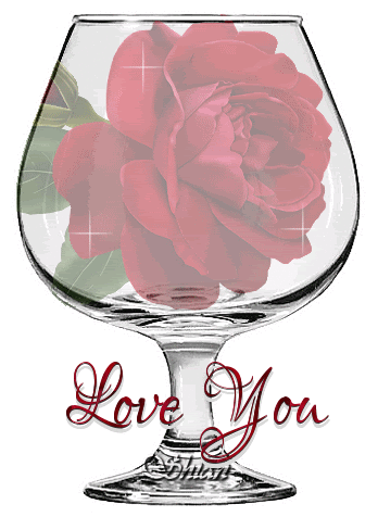 LOVE YOU, GLITTER, ROSE, WINE GLASS, TEXT