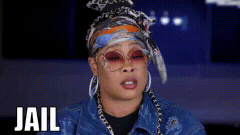 lady saying "JAIL AIN'T NO JOKE"