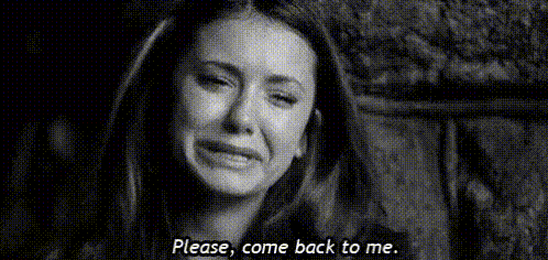 lady crying saying "Please, come back to me."