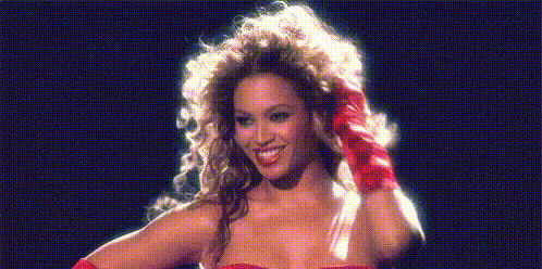 Beyonce with a big smile