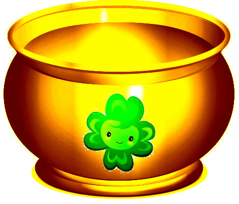 FourLeafCloverPotOfYellowWithCoins