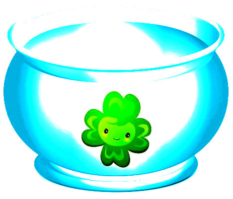 FourLeafCloverPotOfAquaWithCoins