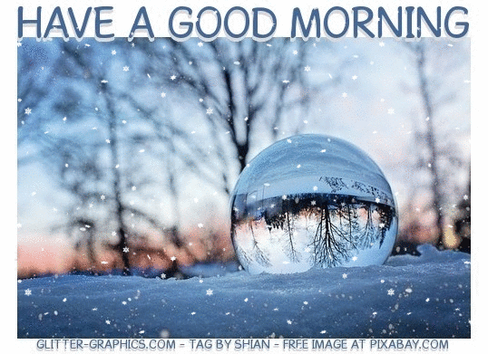 HAVE A GOOD MORNING, SNOWING, ANIMATED, TEXT