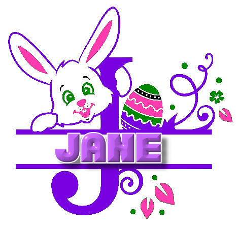 Cute bunny and eggs purple - Jane