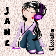Girl with headphones - Sticker - Jane