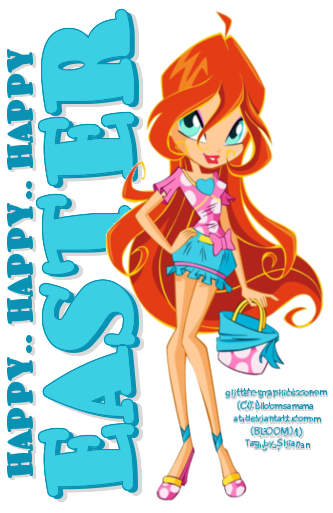 HAPPY EASTER, HOLIDAYS, TOON, GIRL, TEXT