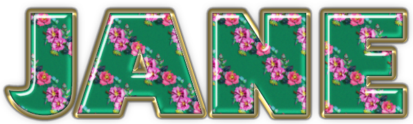Green with pink flowers - Jane