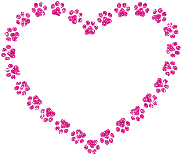 contour of heart with paw print
