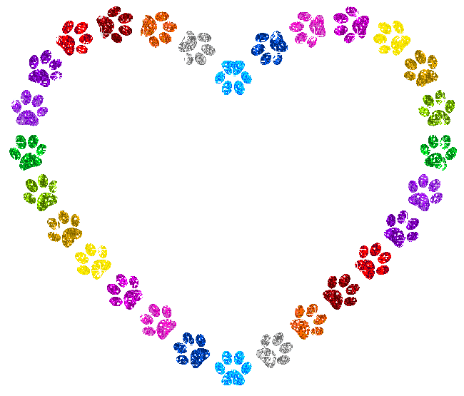 heart made of paw prints