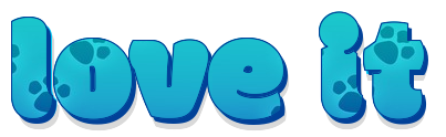 love it, TEAL, PAW PRINT, TEXT, GG RELATED