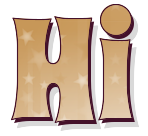 Hi, BROWN, STARS, TEXTURE, GREETINGS, TEXT
