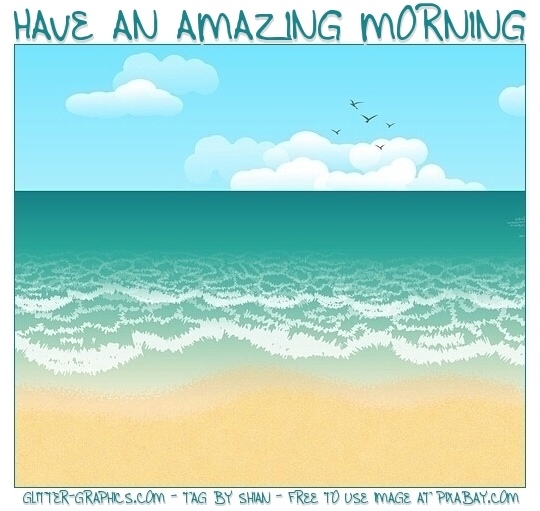 HAVE AN AMAZING MORNING, TOON, BEACH, TEXT