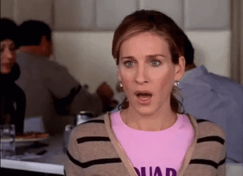 surprised lady blinking her eyes