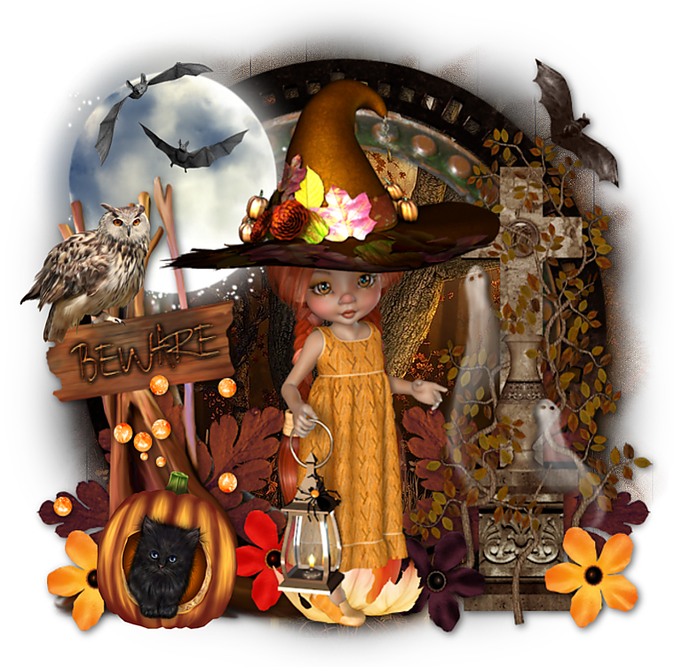 Cute 'Beware' Witch